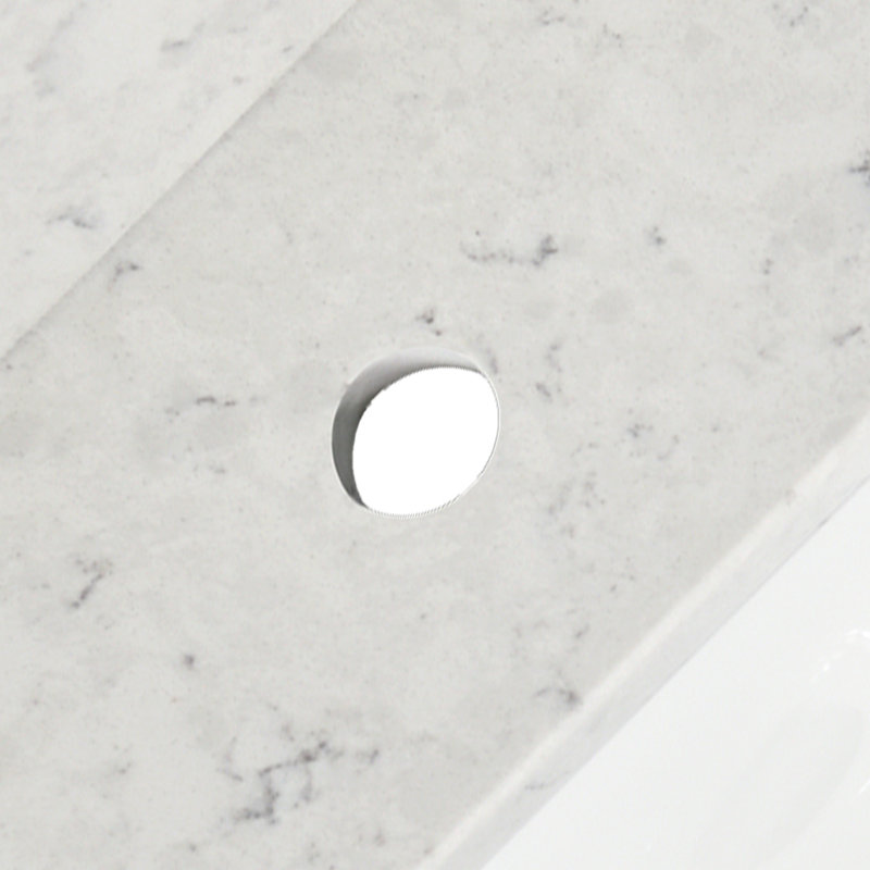 31'' Morning Frost Quartz Vanity Top with Vitreous China Sink