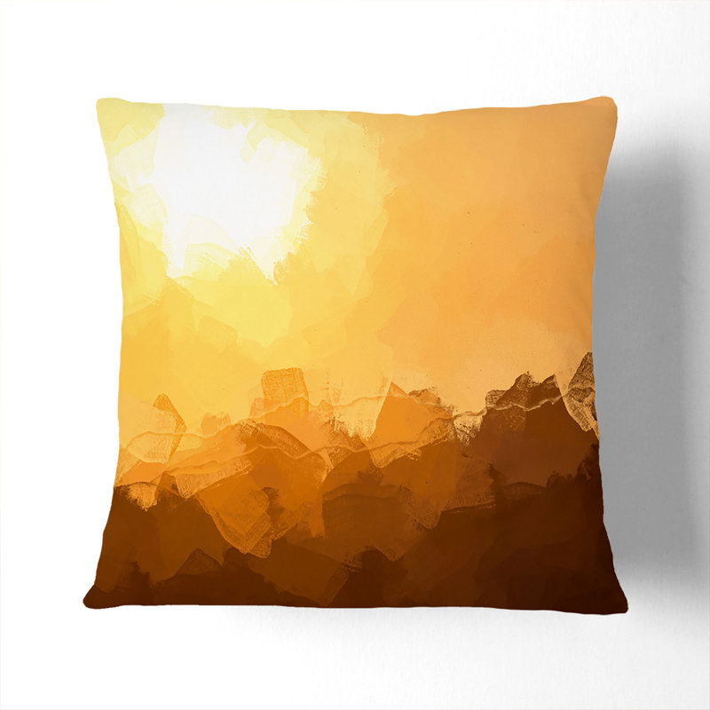 Mountain Layers Cushion with Filling, 40cm H x 40cm W x 15cm D, Stone
