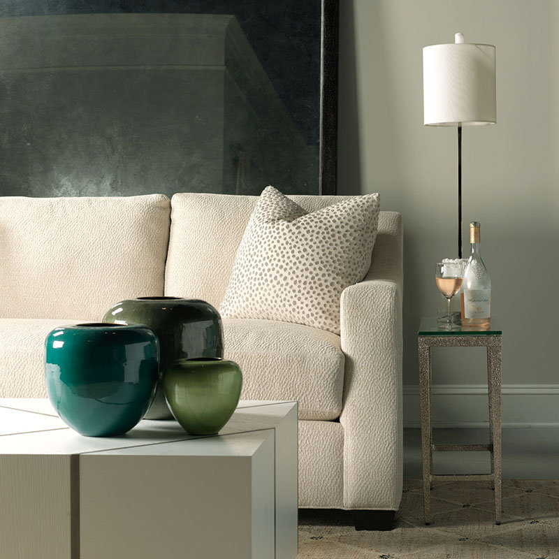 Piers Glass End Table, Textured Silver