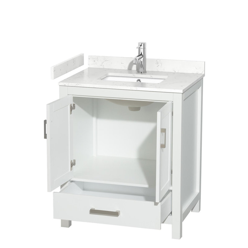 Sheffield 30" White Marble Single Bathroom Vanity