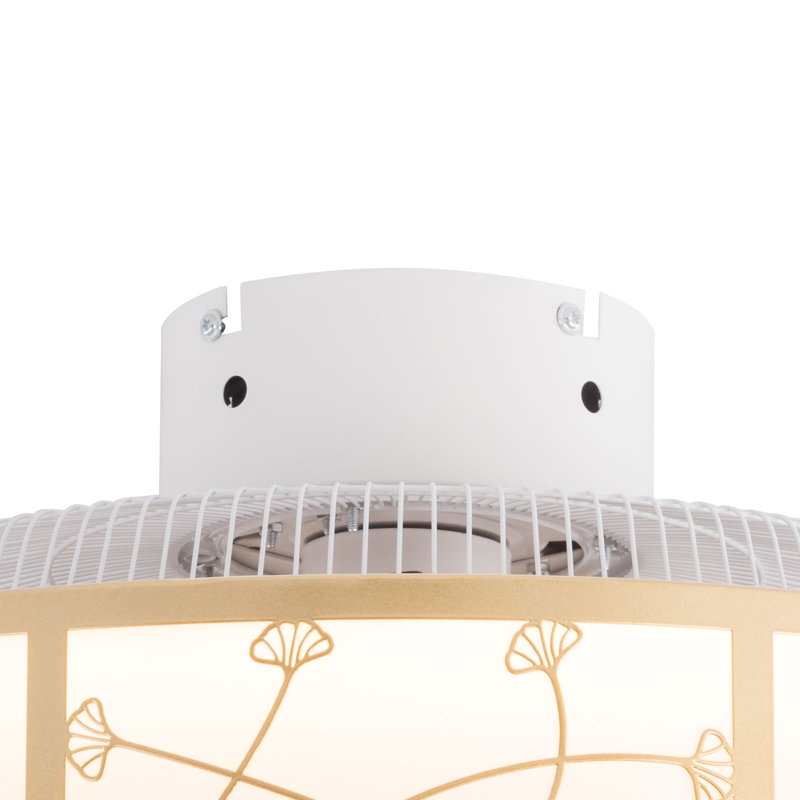 Ventilateur de plafond cage à 5 pales Evamae avec ensemble d'éclairage inclus, Blanc