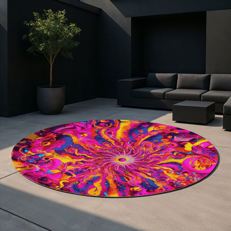 Radiant Harmony Indoor And Outdoor Area Rug, Round 5'