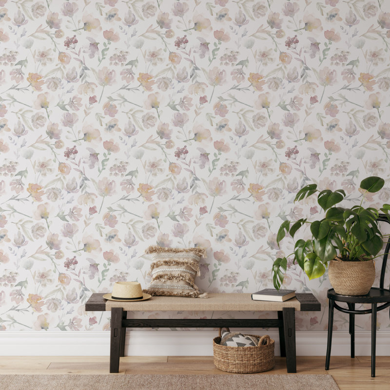 Rouleau de papier peint adhésif Le Fleur, L 10 pi x l 24 po