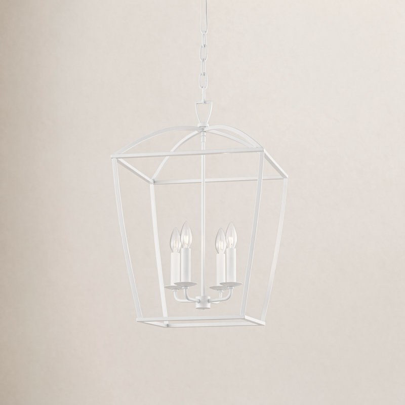Bryant 4 - Light Chandelier, White Plaster, 79" H x 17" W x 17" D