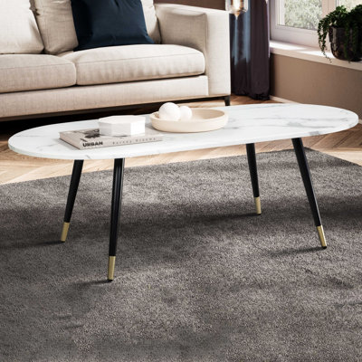 Coffee table marble look black 120 cm living room table sofa table