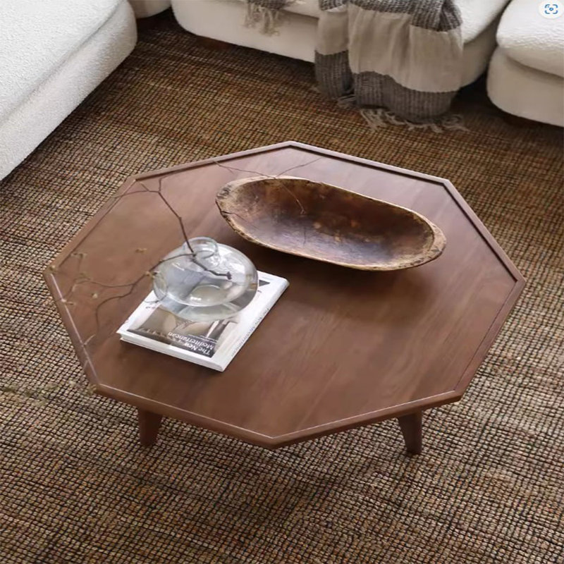 Solid Wood Octagonal End Table Coffee Table