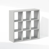 Furinno Cubic Open Back Multipurpose Clothing & Closet Storage Organizer Shelf, 9-Cube