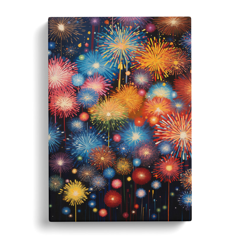 Fireworks Informel - Wrapped Canvas, 60cm H x 40cm W x 3cm D