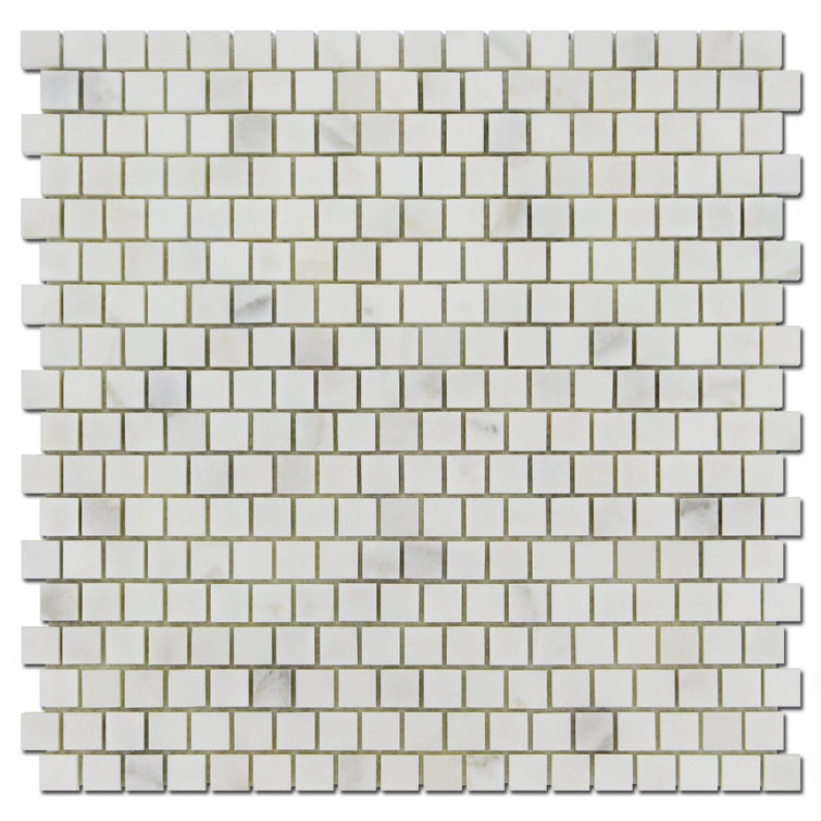 Adriatica Offset 0.63" x 0.63" Marble Grid Mosaic Wall & Floor Tile