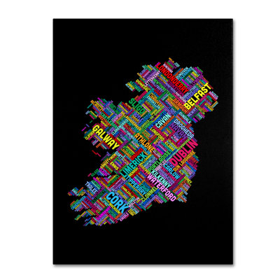 « ireland v » par michael tompsett, art textuel sur toile tendue encadrée