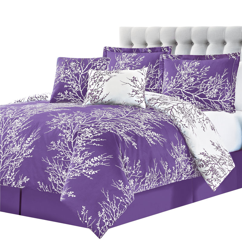 King Purple Microfiber Reversible Comforter Set