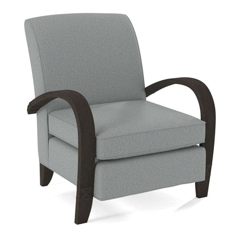 Vero Armchair, Light Blue Performance Fabric; 0851-55, Brass