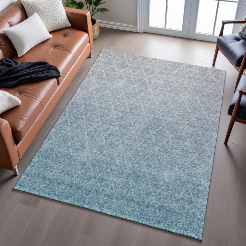 Tapis géométrique de qualité supérieure lavable à la machine Verrett AMF1175, Rectangle 5 pi x 7 pi 6 po