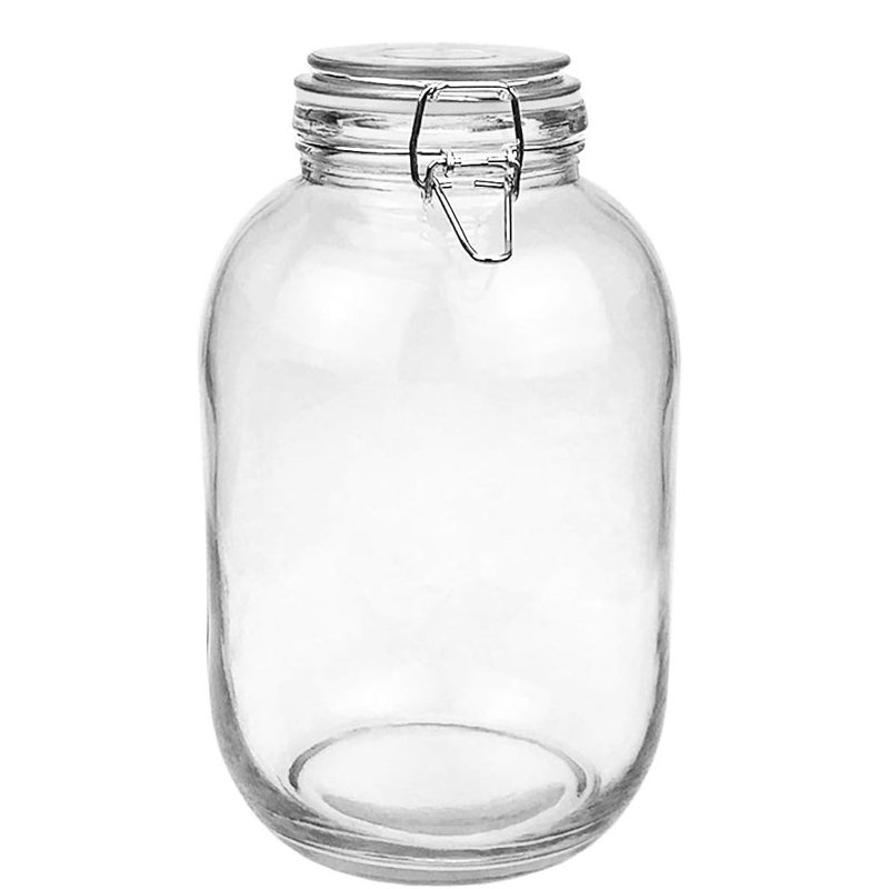 Bocal en verre de 1 gallon avec couvercle hermétique, grand pot Mason de 128 oz