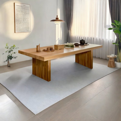 Modern Burlywood Rectangular Solid Wood Dining Tables