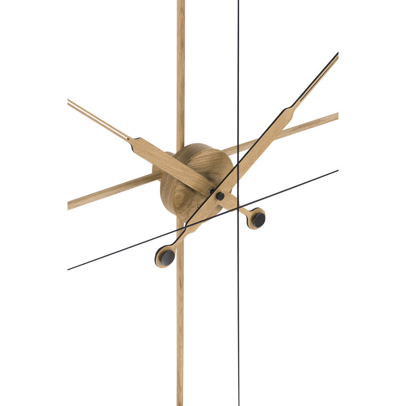 Delmori Wall Clock, Black/Oak