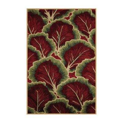 Washable Lettuce Red Leaf Vegetables Area Rug