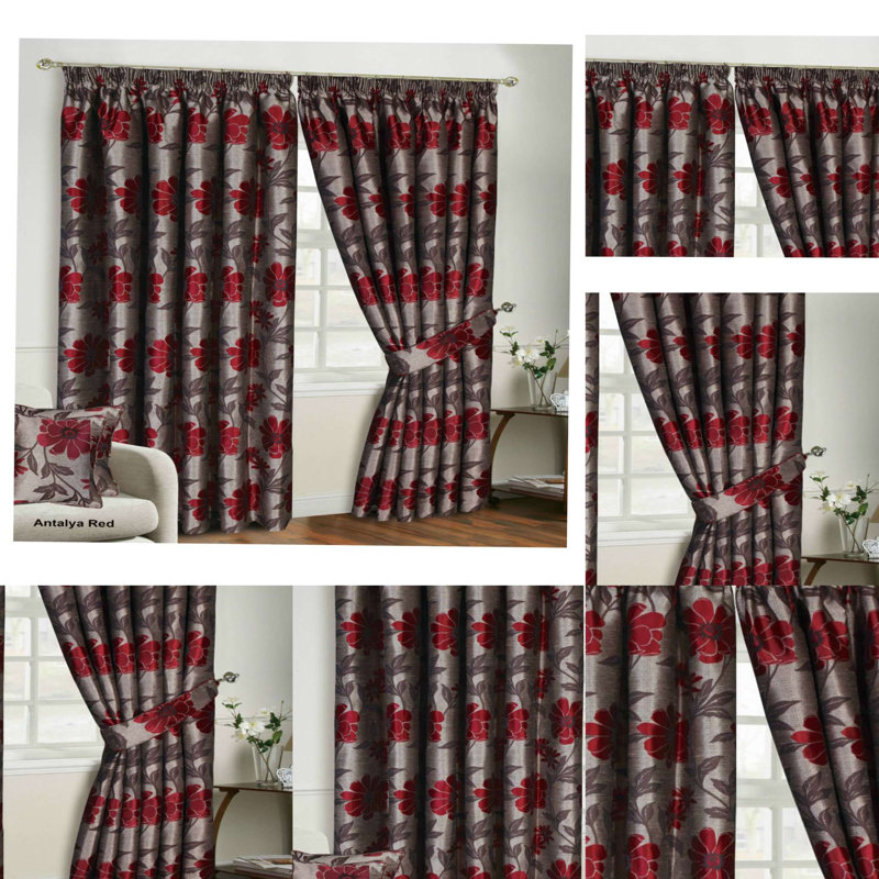 Mequon Room Darkening Curtain Pair, Red, 117 W x 183 D cm