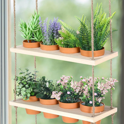 4 Tiered Window Plant Shelves Hanging Herb Planter Indoor Displa...