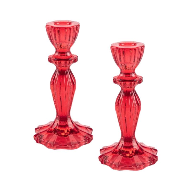 Bougeoirs en verre rétro