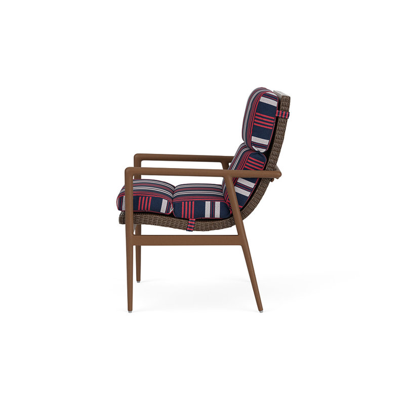 Cascade Outdoor Dining Armchair, Berkely Hall Navy, Bark