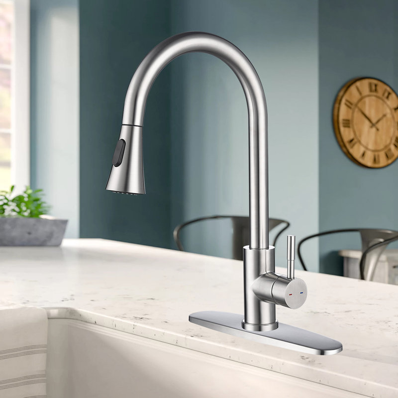 Interbath Pull Down Kitchen Faucet, Brushed Nickel