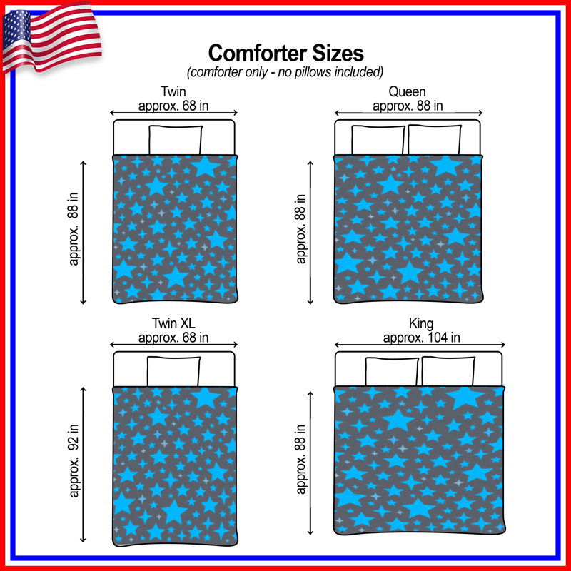 Blue Star Pattern Comforter, Twin