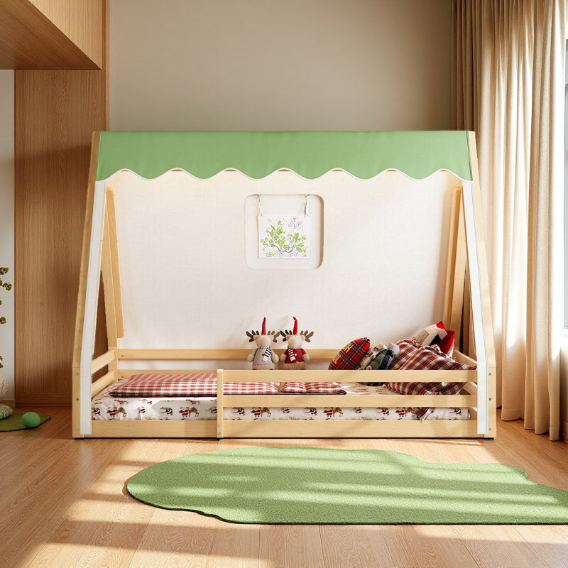 Lit de maison House, Lit double, Vert