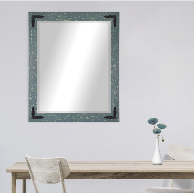 Tuohy Solid Wood Flat Wall Mirror, Seagreen, 45"  x 39" 