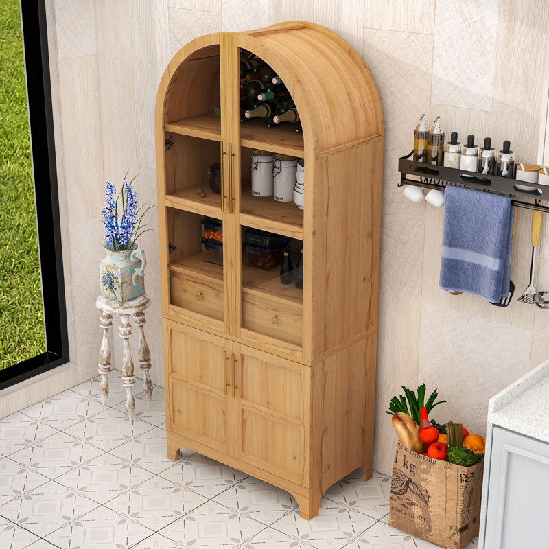 Garde-manger arqué avec tablettes réglables et tiroir