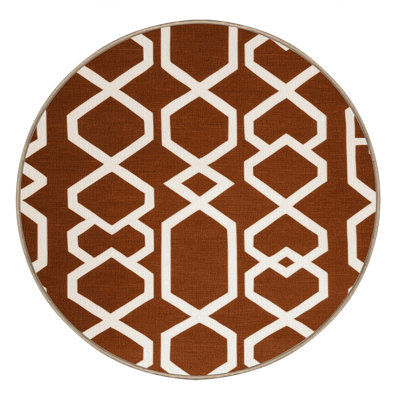 Machine Washable Trellis Brown Area Rug