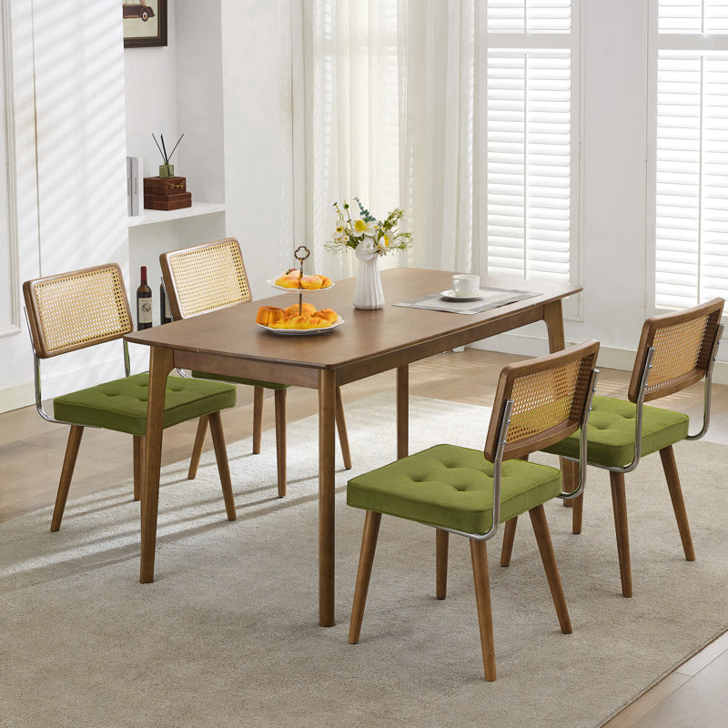 45.97cm H Stacking Side Chair, Natural, Green