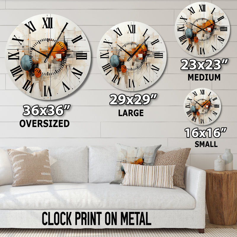 Horloge murale Teal Orange, Grand