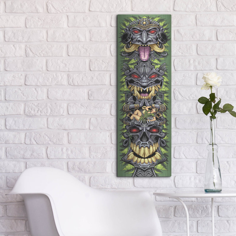 «Aztec Tiki Totem Skateboard» par Flyland Designs, H 36 po x l 12 po