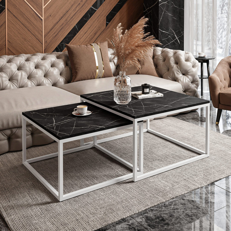 Kyndrick Frame Coffee Table, White