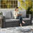 67.7 Inch All-Weather Wicker 3-Seat Patio Sofa With Durable Iron Frame And Plush Gray Cushions,  For Outdoor Relaxation-1006109466
