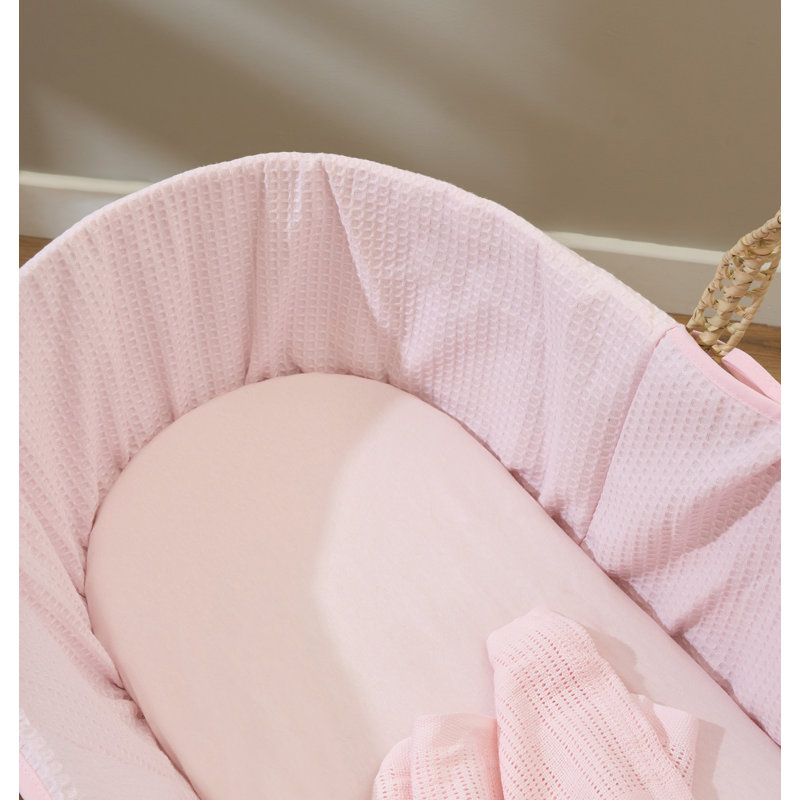 Cotton 2 - Piece Moses Basket Sheet Set, Pink