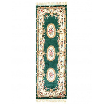 Silk Oriental Area Rug in Green