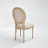 French Country Dining Chairs Set of 2 -Upholstered Round Rattan Back Chairs with Solid Wood Frame