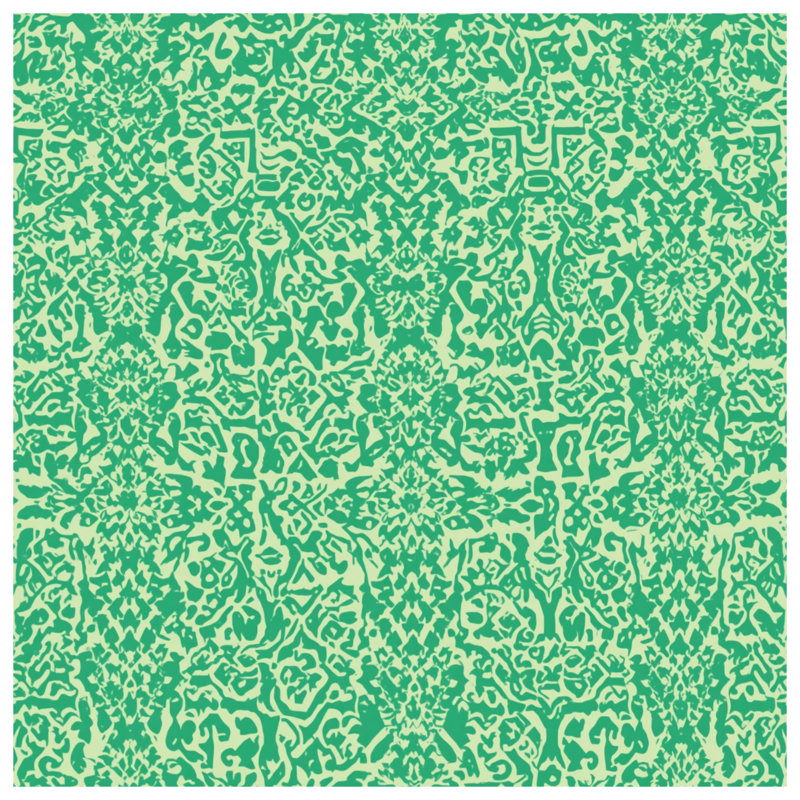 Green Intricate Pattern Double Sided Throw Pillows, 14 x 14 inches