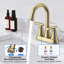 Robinet pour lavabo de salle de bain 3 trous, 4 pouces avec bonde escamotable-93816069