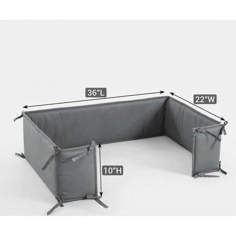 Soft Bumper for Dog Crate with Attachment Ties, Crate Accessory (Cage Not Included), Fits 36"x22" Crates