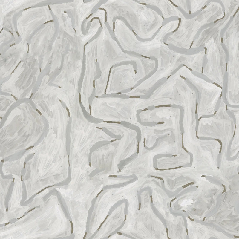 Lignes peintes - Papier peint, Lin gris, Papier de qualité supérieure, Non-collé