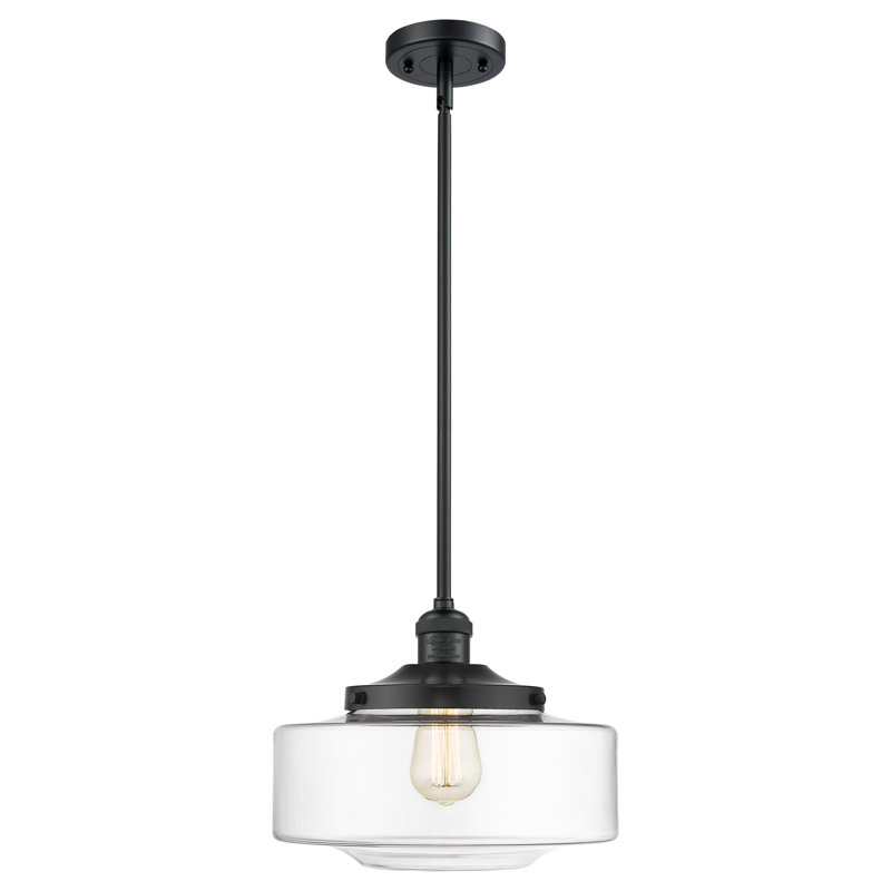 Mini-luminaire suspendu à tige lumineuse 12 po Franklin Restoration - Lainee - ampoule non incluse - finition bronze frotté