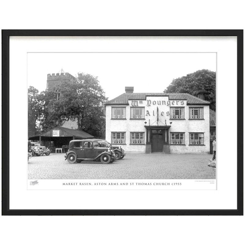 Market Rasen, Aston Arms And St Thomas Church C1955 - Single Picture Frame Print, 48.4cm H x 63.6cm W x 2.3cm D