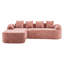 Canapé modulaire en L Chenille avec quatre coussins-1395151948