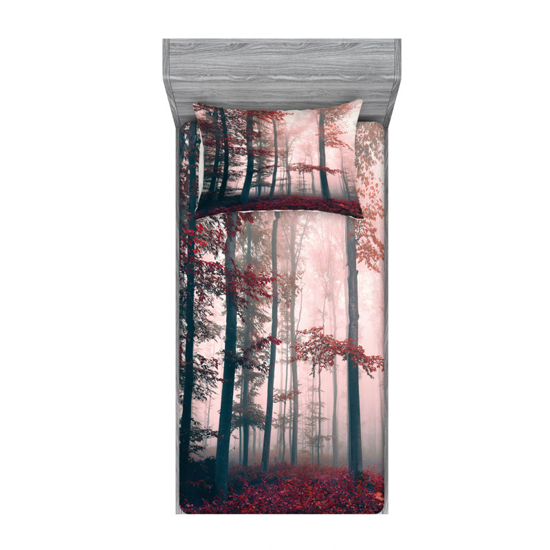 Forest Microfiber Sheet Set, Twin XL Sheet Set + Fitted Sheet + 1 Pillowcase