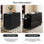 Black Solid Wood Folding Dining Set with 4 Chairs, Table with Casters and 2 Drawers, Space-Saving Design-120147904