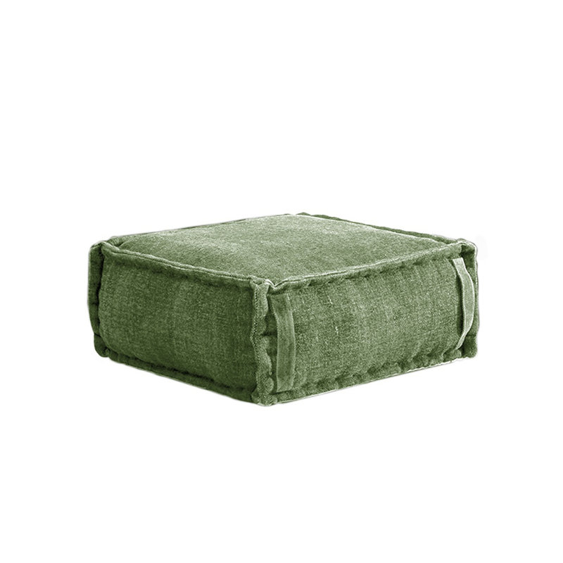 Everson 60cm Wide Square Solid Colour Pouffe Ottoman, Green