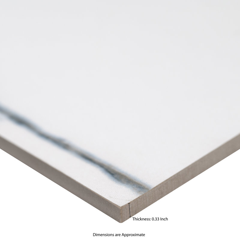 Velluto Baltic 24 in. x 48 in. Matte Porcelain Marble Look Floor and Wall Tile, Baltic